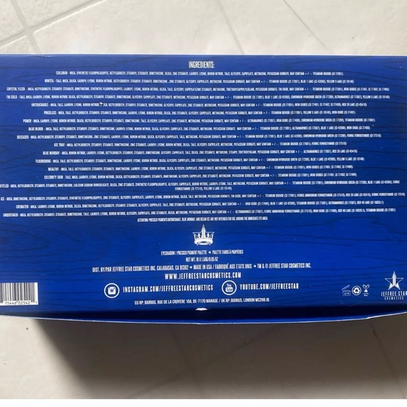 Jeffrey Star Cosemetics Make Up Eye Shadow artistry Palette Blue Blood NEW - Picture 4 of 5